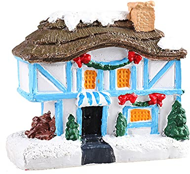 Pueblos Navideños con Luz, Pueblos Navideños En Miniatura, Casitas de Navidad Iluminación LED, Resina de Navidad, uz De Noche para Niños Decoración de Navidad