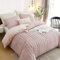 Lanqinglv Plüsch Bettwäsche 200x200 cm Rosa Flauschig Langhaar Kunstfell Dick Winterbettwäsche Warm Kuschelig Flanell Fleece Cashmere Touch Bettbezug mit Reißverschluss und 2 Kissenbezug 80x80cm