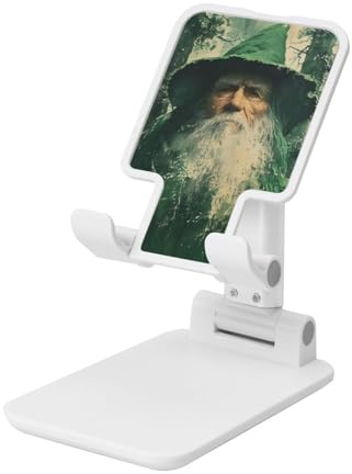 Gjieliness Elderly Irosh Leprechaun Foldable Cell Phone Stand Adjustable Angle Height Desktop Portable Cellphone Cradle Compatible with All Smartphone White-Style