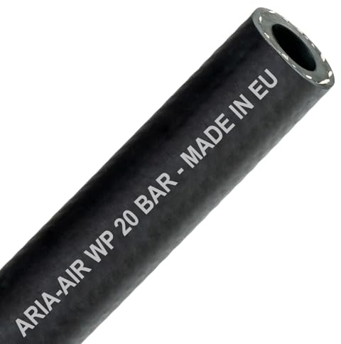 Tuyau à air comprimé 8 mm | 10 m – Tuyau en caoutchouc | 20 bar | Flexible et robuste | Tuyau de compresseur pour air comprimé, air, air comprimé, tuyau d'eau, atelier et industrie