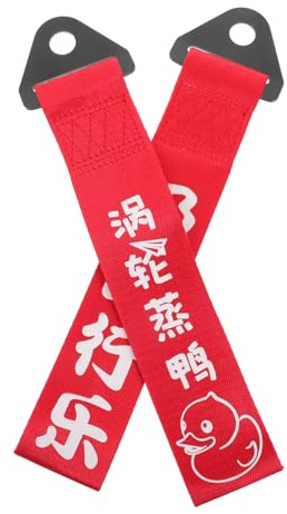 CONGARTENO Cuerda de Arrastre y Función Antivotación 2piezas para Coche de Nylon Rojo Diseño Creativo Adecuado para Remolques y Parachoques
