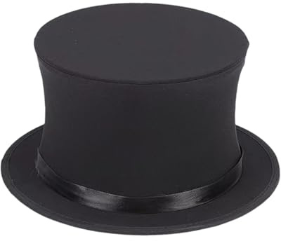KiBcsLic Zylinderhut für Erwachsene, Faltbarer Zylinderhut mit Federmechanismus für Damen & Herren, Zaubererhut in Schwarz, Melone, Partyhut ideal für Weihnachten, Karneval, Theater
