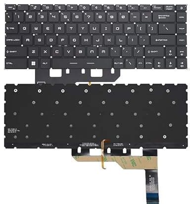 CHUOZSW Tastiera retroilluminata USA/Russa per MSI per Creator Z16 A11UET A12UX MS1571 V194222BK V203022AK Notebook(US Black Backlit)