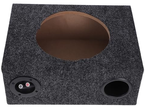 PACKOVE Caisson de Basses pour Voiture 10 Pouces, Boîtier de Caisson de Basses Simple en Bois et Abs, Design Ultra-Plat pour Installation Audio Automobile, Système Subwoofer Intégré,