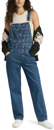 Kdtoll Salopette Femme Jean, Bretelles Réglables avec Poches, Pantalon Large Grande Taille, Combinaison Denim Décontractée Été