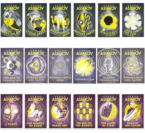 Isaac Asimov 18-Book Set – Foundation, Robot, and Short Story Collections: Visionary Tales of Galactic Empires, Artificial Intelligence, and Humanity’s Future from the Master of Science Fiction