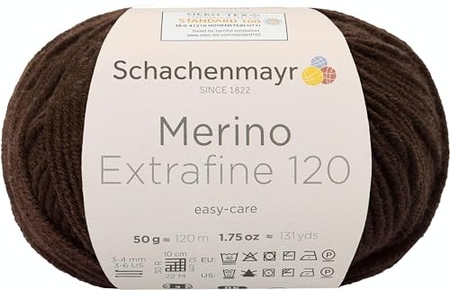 Schachenmayr Handstrickgarne Merino Extrafine 120, 50G Suede, 10 x 10 x 7 cm, 9807552-00112