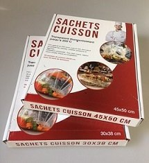 50 sachets cuisson taille 45 cm x 50 cm + liens de fermeture
