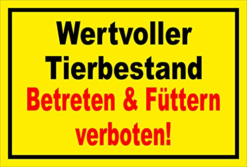 Schild - Wertvoller Tier-bestand - 15x10cm | 3mm PVC Hartschaum – S00039-013-C -20 VAR