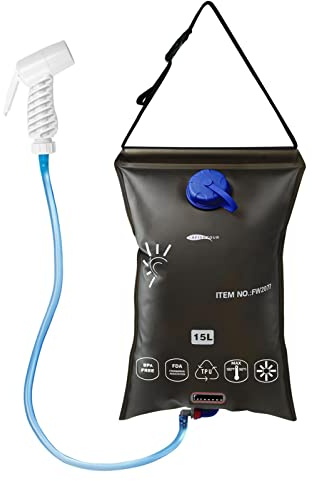 Stronrive 15L Camping Duschsack Tragbare Campingdusche Solar Mit Duschkopf Schlauch Tragbare Camping Dusche Set Solar Camping Duschtasche, Reisedusche Für Outdoor Camping Gartendusche