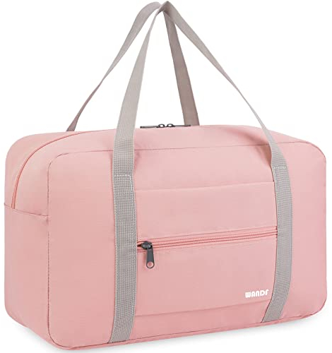 Ryanair Handgepäck 40x20x25cm Handgepäck Tasche für Flugzeug Reisetasche Klein Faltbare Sporttasche Weekender Handgepäck Koffer für Herren und Damen von WANDF (Rosa 20L)