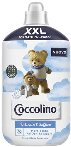 Coccolino Ammorbidente Concentrato Delicato e Soffice, Ammorbidente Lavatrice Ipoallergenico e Dermatologicamente Testato, Formato XXL Fino a 76 Lavaggi, 1750 ml