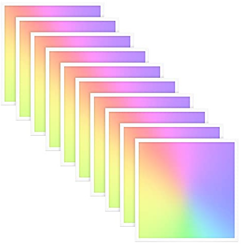 10x LED Panel 62x62cm 2800-6500K 4560lm RGB+CCT Farbsteuerung & dimmbar über Fernbedienung Einbau Rasterleuchte Einlegeleuchte Deckenleuchte Odenwalddecke OWA 620x620x12mm