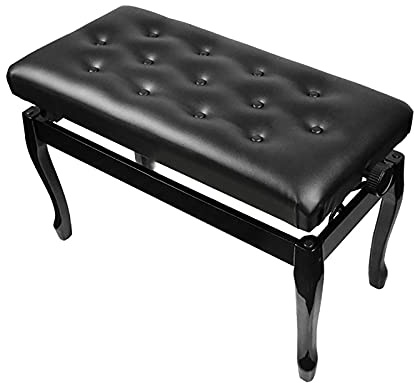 Taburete De Piano Banco De Piano Ajustable De Madera Taburete De Piano Duet con Cojín Grueso Asiento De Cuero De PU Capacidad De Carga De hasta 180 Kg, Adecuado para La Práctica Musical Beautiful