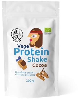Diet-food - Bio Protein Pulver - Eiweiß Shake - Vegetarisch, Vegan - Eiweiß von Bio-Sonnenblumen - mit Erythrit - Eiweiss Protein Pulver 200g - mit Geschmack Kakao