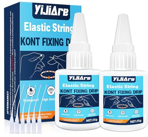 YiJiAre 70g Bracelet Glue for Elastic： Quick curing in 60-120 seconds | Solve the Problem of Loose Knots - Keeps the Cord Perfectly Secured to Clay Beads - Ideal Choice for DIY Jewelry Accessories