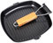 OlBuWa Poêle à Griller En Fonte, Poêle à Steak Carrée En Acier Au Carbone, Poêle à Griller Antiadhésive Avec Poignée En Bois Pliante, Poêle à Frire à Steak, 28 cm, Noire