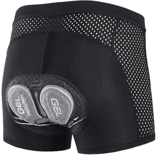 ARSUXEO Padded Cycling Shorts Men Road Bike MTB Shorts 4D Pad Underwear Liner Breathable 006K Black Size Medium