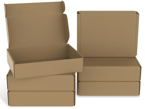 FIVMEN 20 stycken maxibrevkartong 200 x 150 x 50 mm fraktkartong frakt post av wellpapp brun vikbar kartong upp till 8 kg lastkapacitet