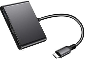 Hub inalámbrico HDMI 5 en 1 tipo C para transmisión en directo a TikTok, Dual USB C 2.0 para micrófono/audio, carga PD de 25 W, HDMI 4K, USB A 3.0, adaptador de aluminio para iPhone 15, Samsung, iPad