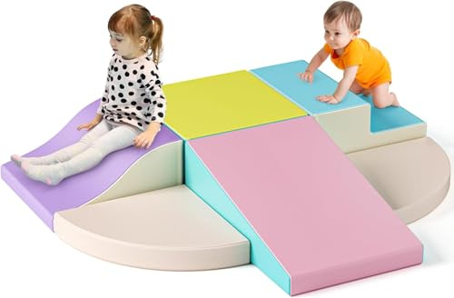 MINENICE Juego de Espuma Suave para niños, Bloques de construcción de Espuma Grandes, estructuras de Escalada para, escaleras y rampas, Juego Educativo para niños pequeños,Juguetes Montessori