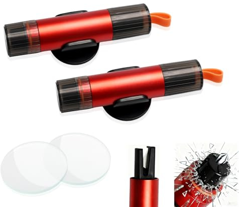 2 en 1 Rompe Cristales y Cinturones - 2Pcs Martillo Rompe Cristales Coche - Corta Cinturones Rompe Cristales, Rompe Cristales, Accesorios de Escape, Herramienta de Rescate de Emergenci Automóvil