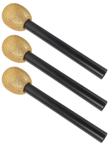 minkissy Lot De 3 Faux Microphones Paillettes Garçon Et Filles, Jouets Imitation Mousse Légère, Décoration Fête Dansante Anniversaire, Accessoires Cosplay Et Présents De Fête