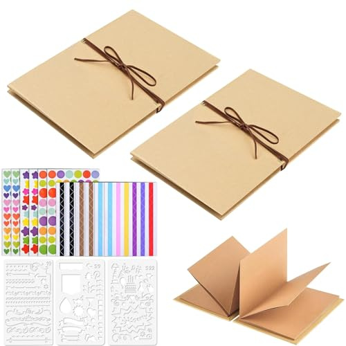 Anpassningsbart gör-det-själv-fotoalbum 21 x 15 cm – hopfällbart dragspelsalbum Mini Scrapbook Memory Book som examenspresent, graviditetsdagbok och vykortsalbum