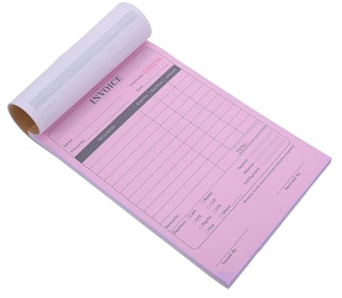 CLISPEED Carnet de Reçus en Anglais 2 Parties, 100 Pages, Bloc de Factures pour Petites Entreprises, Formulaires de Facturation Commerciale, Registre de Commandes pour Gestion Bureau