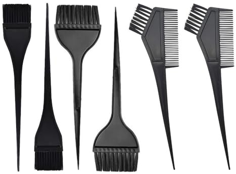 6 Piezas Brocha Tinte Pelo,Pinceles para Teñir Cabello, Peines Brocha Tinte Pelo de Doble Cara, para Teñir Cabello DIY