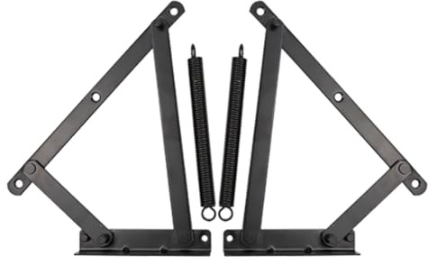 LIFKICH Folding Sofa Bed Spring Hinges with Triangular Lift Support, Cabinet Door Spring Hinges for Storage Boxes and Coffee Table Lift Hardware, 1 Pair