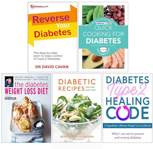Reverse Your Diabetes, Quick Cooking For Diabetes, The Diabetes Weight Loss Diet, Diabetic Cooking For One And Two, Diabetes Type 2 Healing Code 5 Books Collection Set