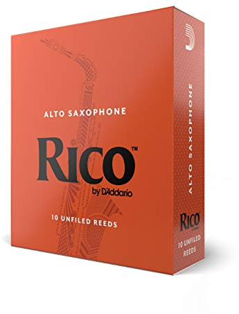 Rico by D'Addario Saxophon Blätter | Hochpräzise gefertigt | Alt Saxophon Blätter 2 Stärke | 10er-Packung | Warmer voller Ton | Angenehmes Spielgefühl