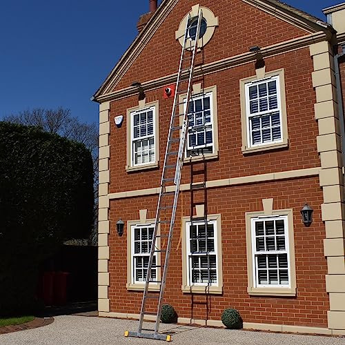 Trade Master Pro® 2 Section Extension Ladder | Auto Locking Clips | Aluminium | Anti Slip Stabiliser bar | 150kg Weight Rating | EN131 Pro Certified | Size: 7.09m