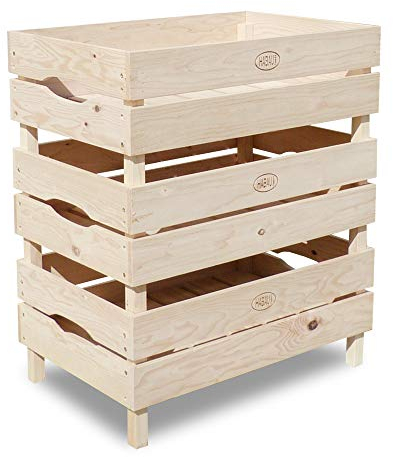 HABAU Obst- und Gemüsekiste im 3er Set, stapelbar, je 45 x 30 x 19 cm