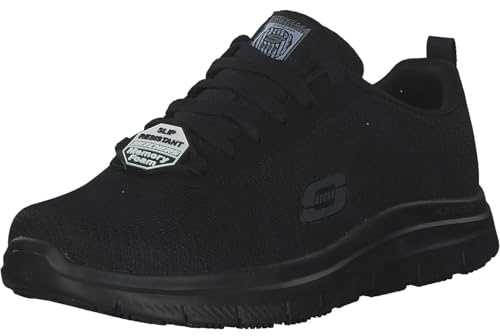 Skechers Men's Flex Advantage Sr Bendon Sneaker, Black Mesh/Water & Stain Repellent Treatment, 12 UK