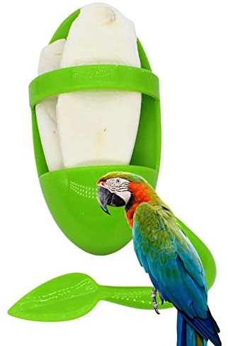 Mangeoire À Perroquets,Récipient en Os De Seiche avec 2 Os De Seiche,Porte Seiche Perruche Support De Nourriture pour Oiseaux,Mangeoire À Oiseaux pour Cage,Tasse d'alimentation De Perroquet Support