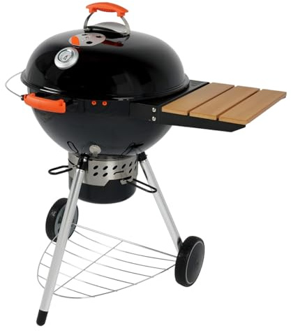ProQ Charcoal Kettle BBQ Grill with Side Table (Rodeo ST-57), 22 – Charcoal Barbecue Grill - Outdoor Smokers and Grills – BBQ with Smoker