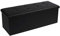 Bonlife End of Bed Storage Bench,Folding Black Ottoman Seat,Toy Chest Box Bedside Table Faux Leather Footstool for Living Room,110x38x38cm