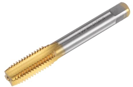 sourcing map Gerade Nut-Gewindebohrer, M14 x 2, metrisch, links, titanbeschichtet, M35 Kobalt-Hochgeschwindigkeitsstahl, Maschinengewindebohrer, Gewindebohrer, Maschinisten-Reparatur-Gewinde-Werkzeug