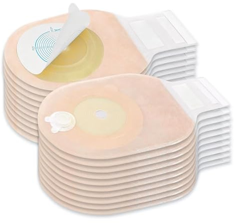 CELECARE Colostomy Bags 20 Pack, Ostomy Bags,One-Piece Drainable Pouches with Closure for Colonoscopy Ileostomy Stoma Care, Cut-to-Fit, Max 65mm