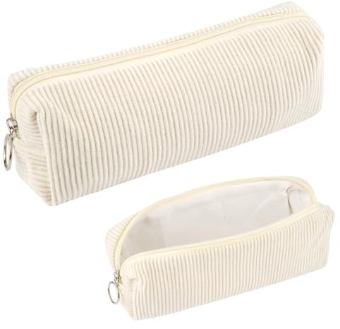 Deepton Federmäppchen Cord, Stifte Mäppchen Mädchen, Beige Aesthetic Pencil Case Girl Adults, Schlamppermäppchen Damen, Federtasche Erwachsene Federmappe für Schule, Büro