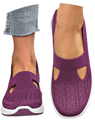 Schlupfschuhe Damen schwarz, Walkingschuhe Damen Leicht Weite H Vermascht Orthopädische Schuhe Sneaker Sommer Atmungsaktiv Memory Schaum Krankenschwester Sportschuhe Bequeme Outdoor Sommerschuhe