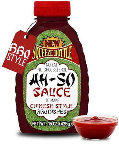 Ah-So Chinese-Style BBQ Sauce, Red Rib 15 oz Squeeze Bottle – Sweet & Tangy Spare Rib Marinade and Glaze for Pork, Chicken & Wings; Classic Takeout Flavor, Ready to Use.