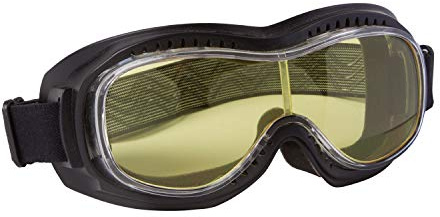 PiWear Motorradbrille Schutzbrille Toronto, schwarz mit gelbem Glas