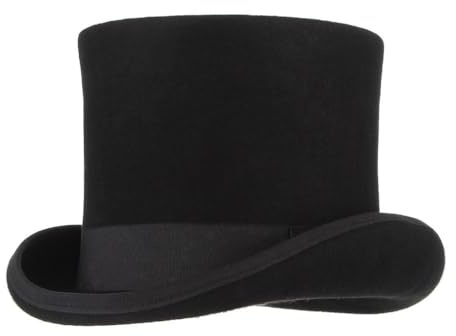 GEMVIE hattmakare för män,100% ull,med satinfoder,17cm,svart