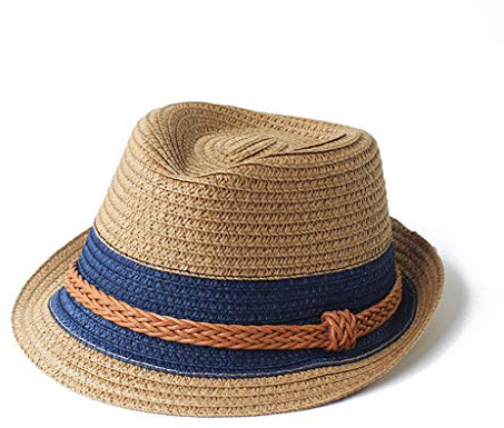 Haorw Cappello da sole, cappello di paglia, traspirante, protezione solare, per ragazzi e ragazze, 3-6 anni