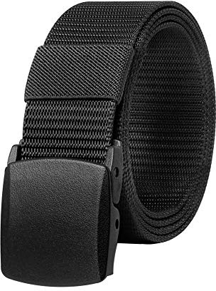 KEYNAT Cinturón Táctico Militar para Hombres Correa de Nylon 3.8x125cm Ajustable con Hebilla de Plástico Libre de Metal, Cinturón Tela Transpirable