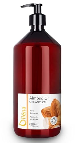 Aceite de Almendras, Corporal, Facia, Cabello, Anti Estrias Embarazo, Piel Atopica y Bebe, Aceite de Masaje Profesional. Hidratante y Rico en Vitamina E, 100% Natural, Puro, 1000 ml 1 L