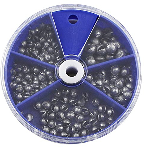 Joyiii Fishing Weight Sinkers 5 Sizes Weights Approximately 205Pcs Round Split Shot Sinker Rigent Lead
